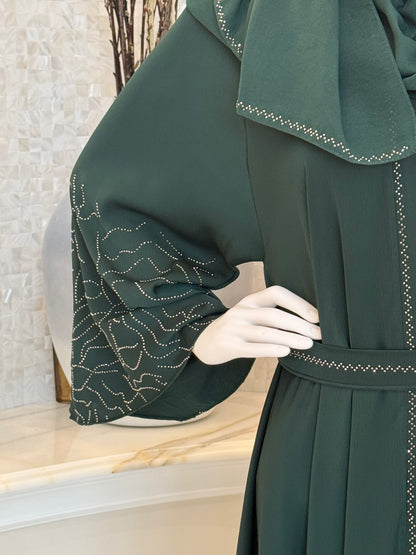 Emerald Luxe Stone Abaya