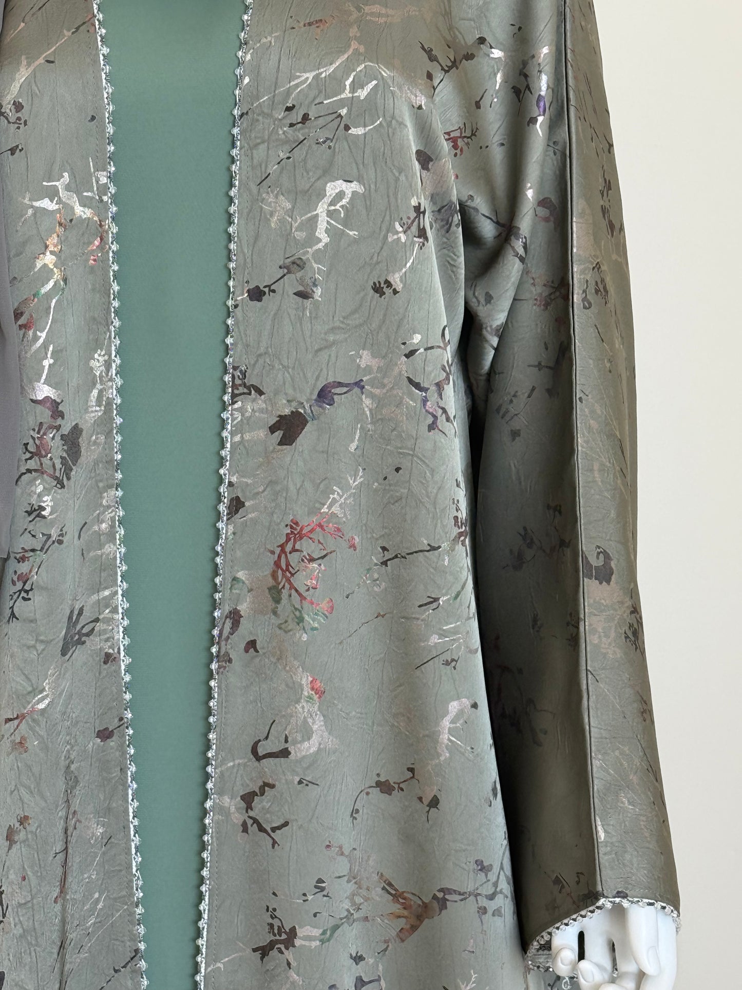 Sage Layered Luxe Abaya