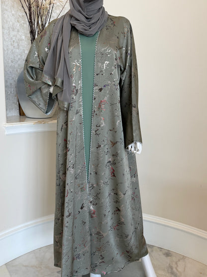 Sage Layered Luxe Abaya