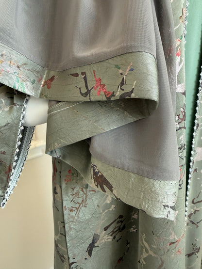 Sage Layered Luxe Abaya