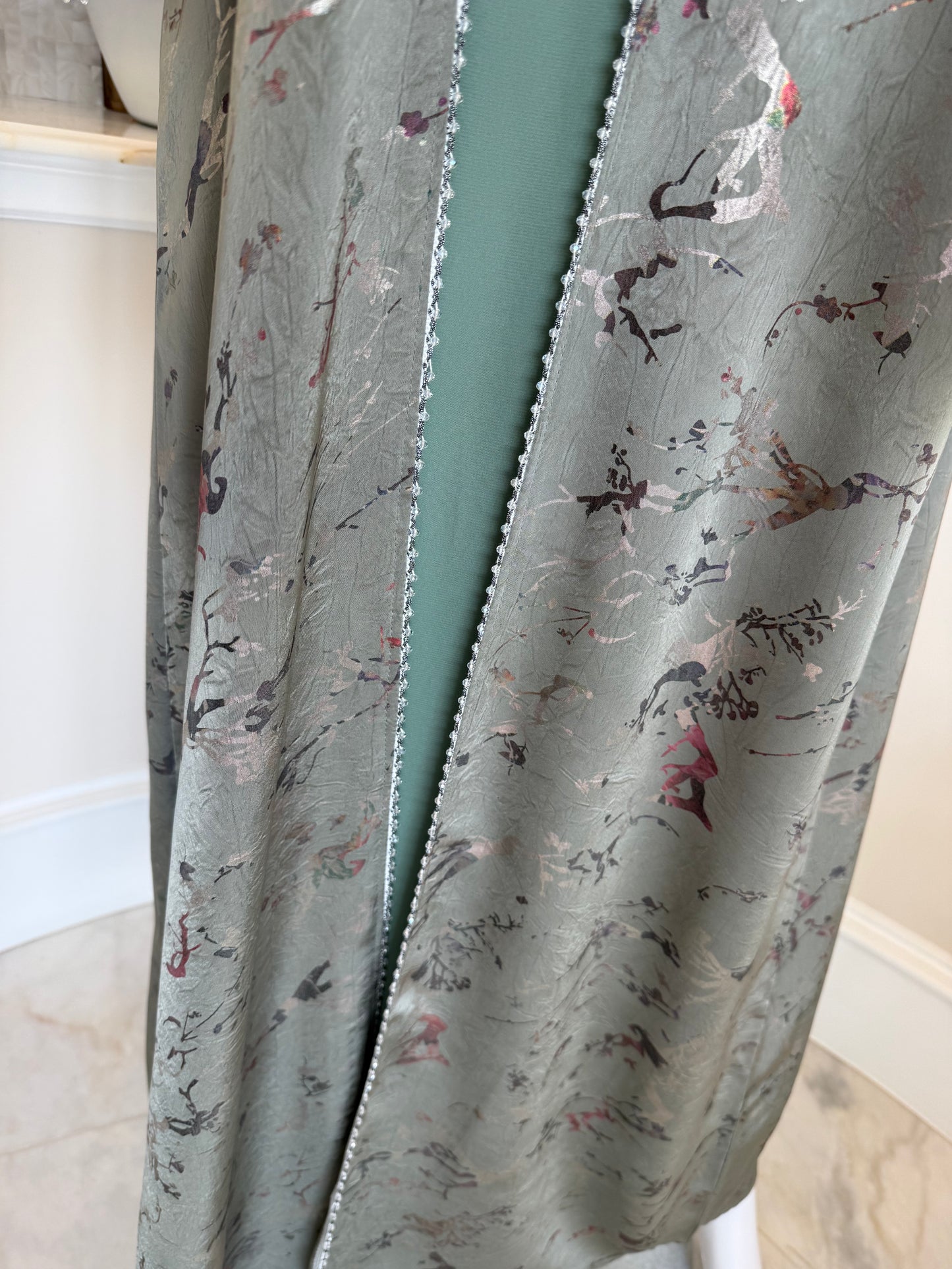 Sage Layered Luxe Abaya