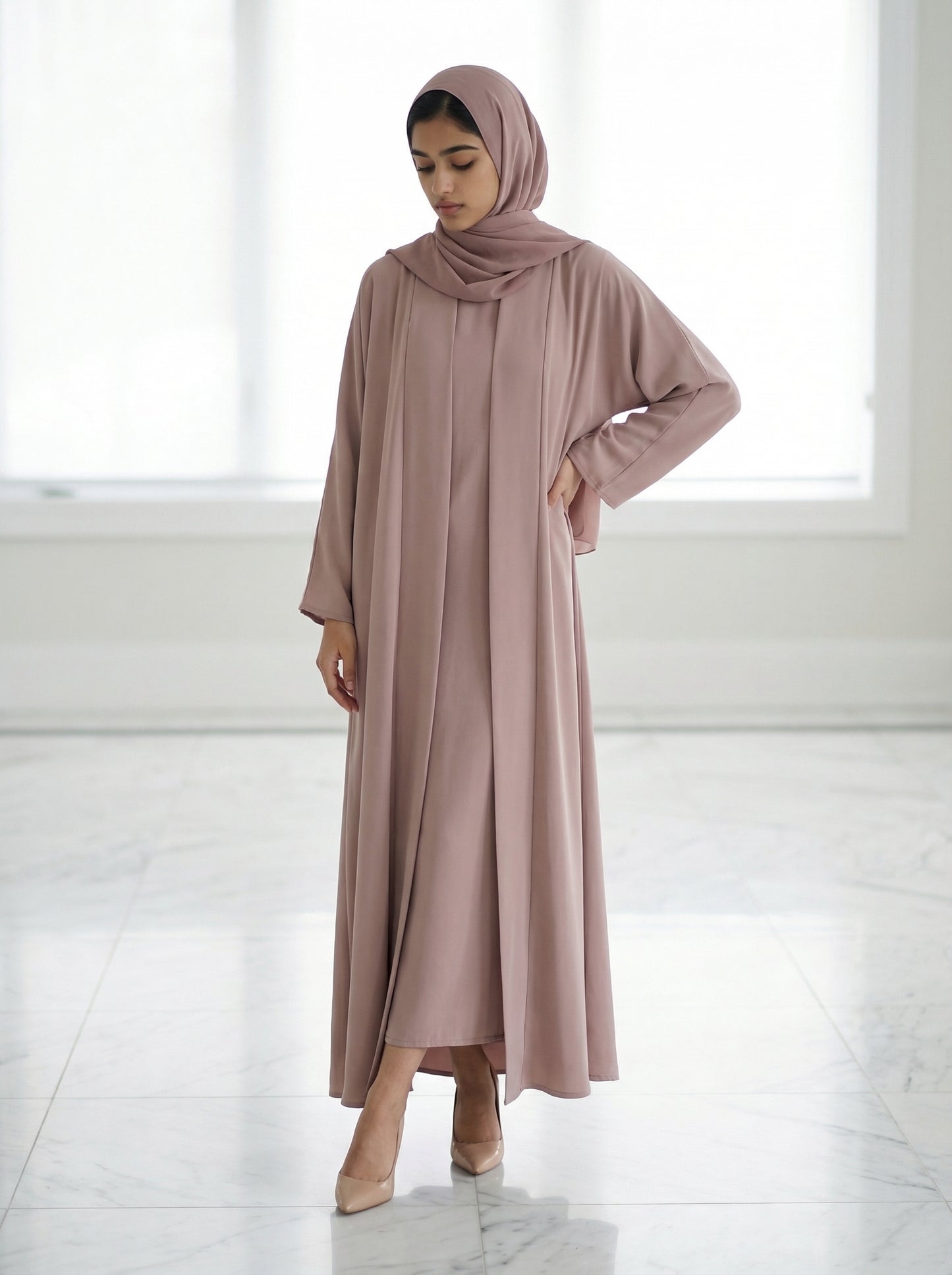 Mauve Classic Flow Abaya