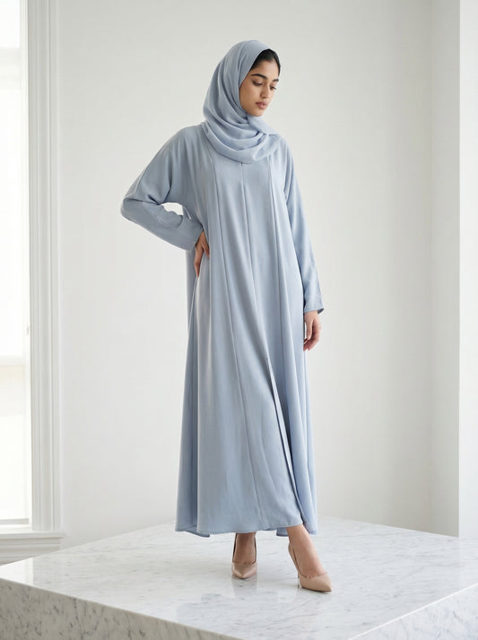 Mist Blue Classic Flow Abaya