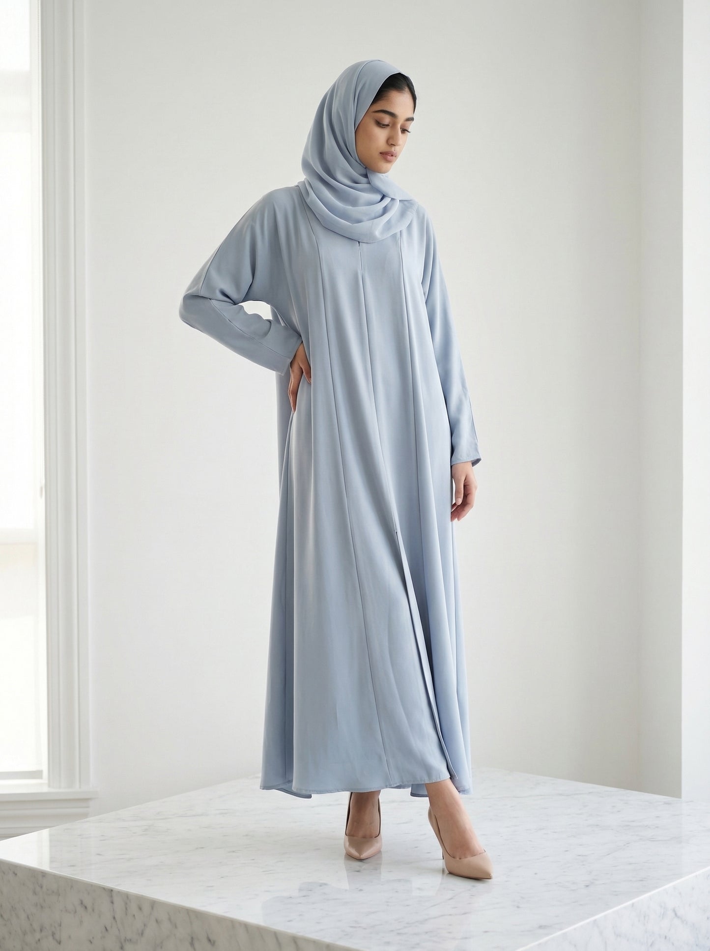 Mist Blue Classic Flow Abaya