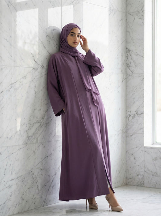 Plum Mauve Classic Flow Abaya