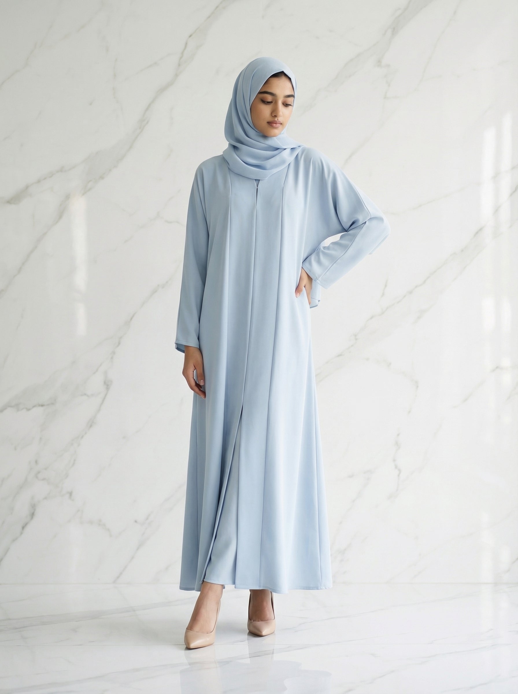 Sky Blue Classic Flow Abaya