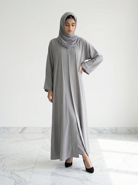 Smoky Grey Classic Flow Abaya