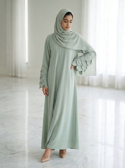 Humaaya Aqua Petal Abaya