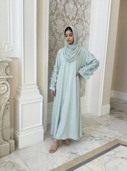 Aqua Bloom Abaya