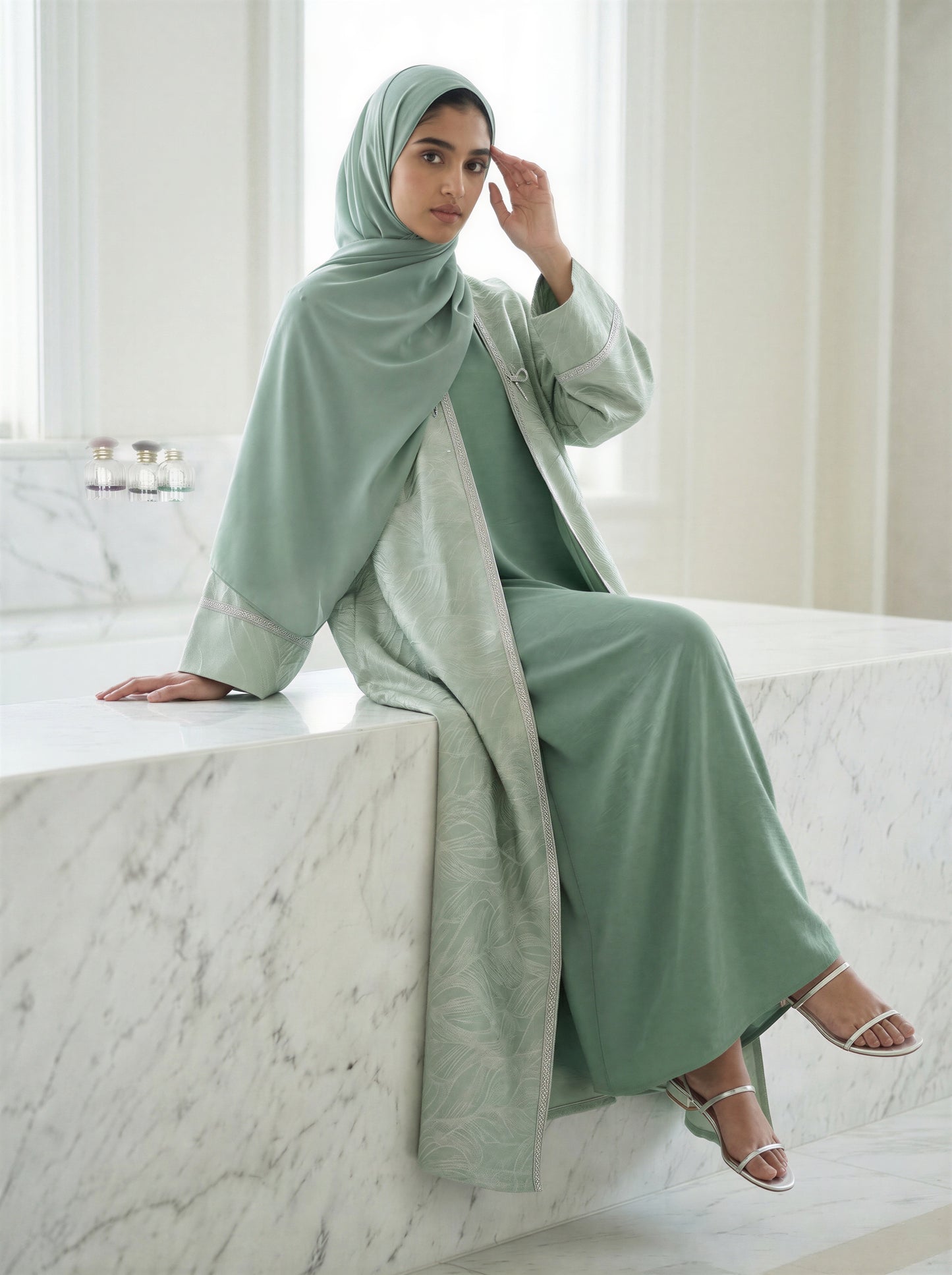 Whisper Mint Abaya