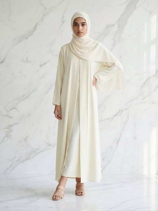 Vanilla Cream Classic Flow Abaya