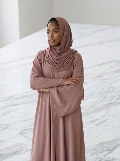 Amara Blush Abaya with stones
