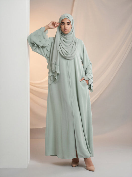 Humaaya Aqua Petal Abaya