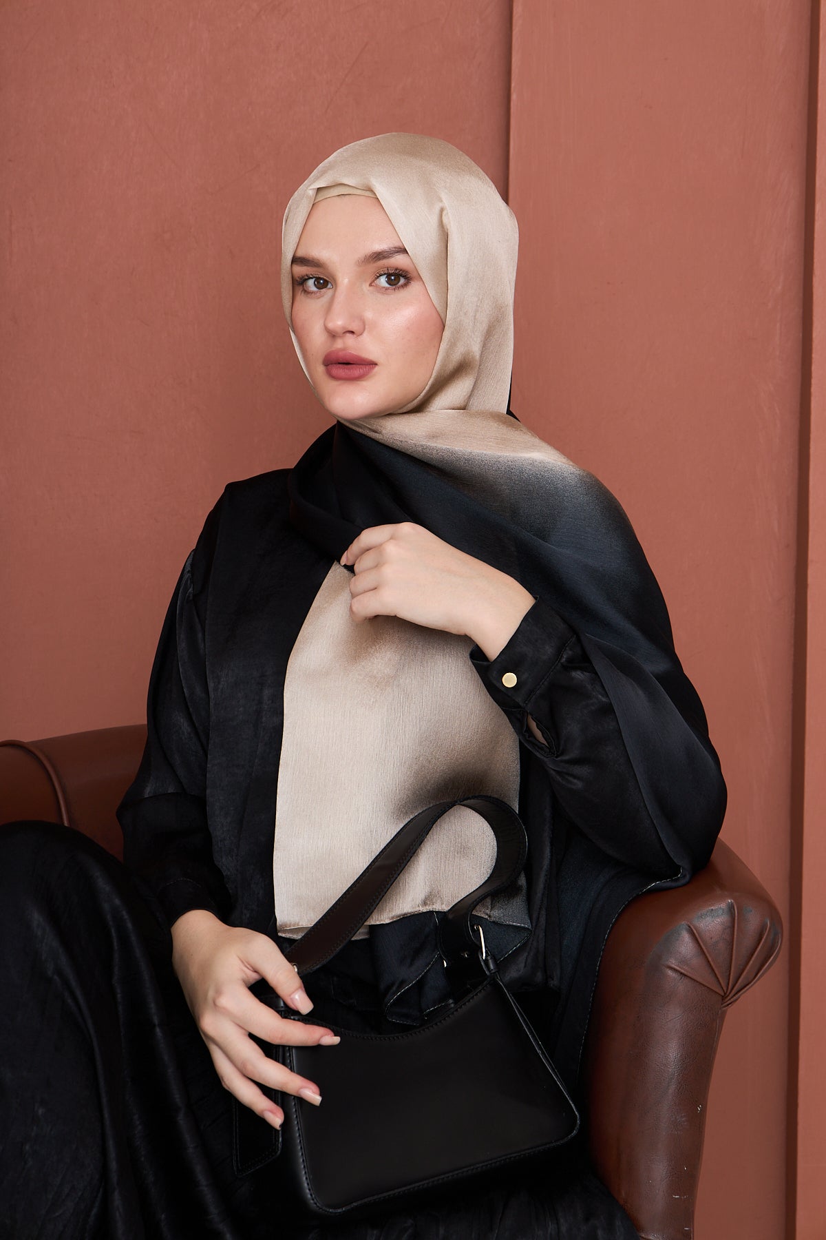 Sand to Shadow Silk Hijab
