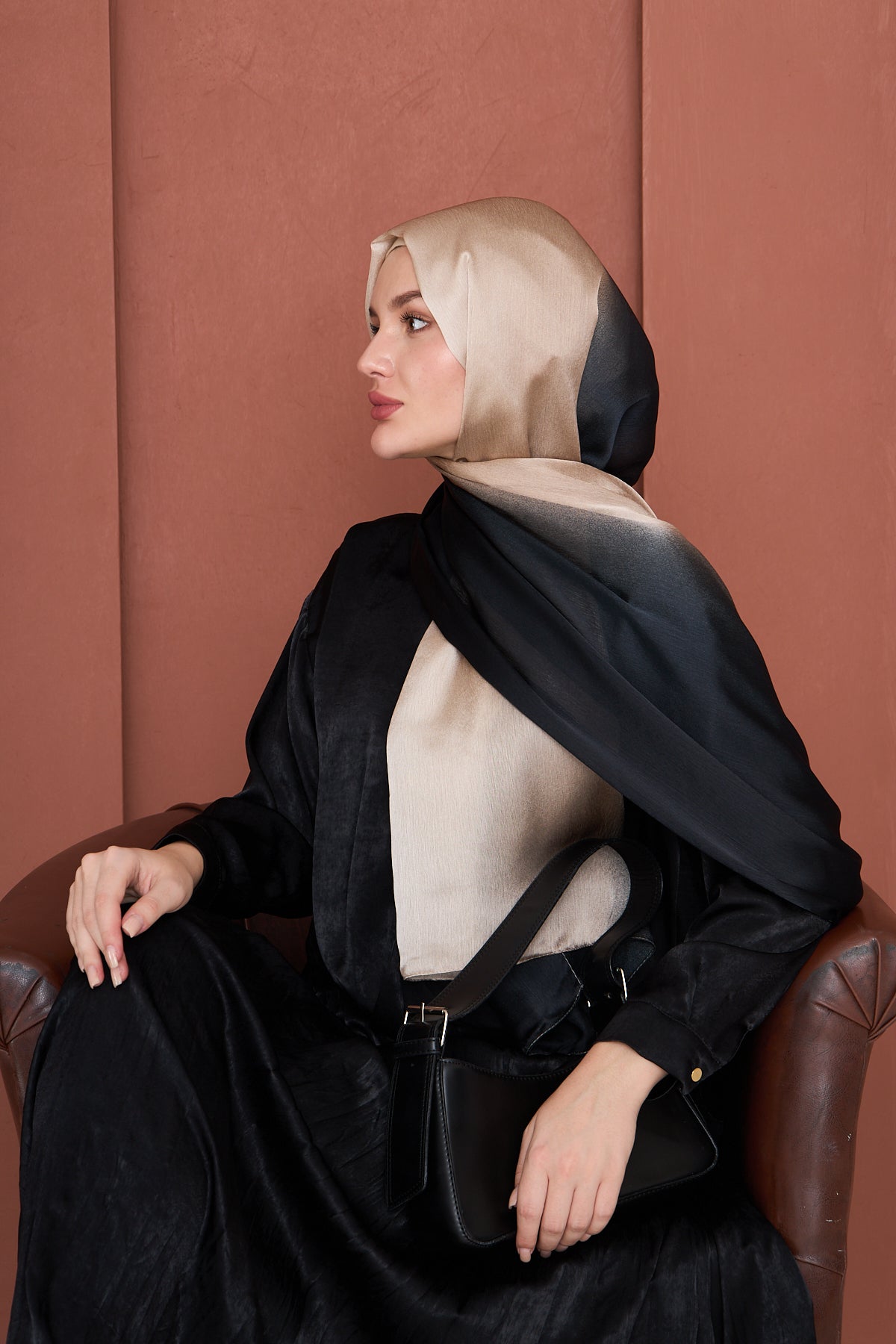 Sand to Shadow Silk Hijab