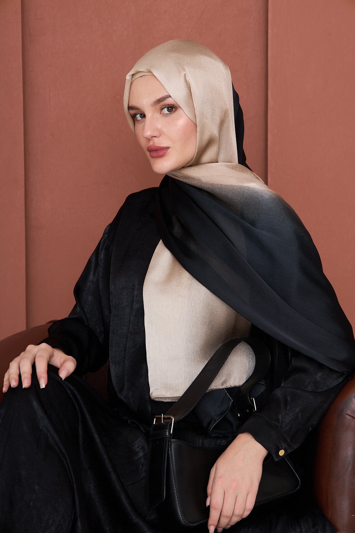 Sand to Shadow Silk Hijab